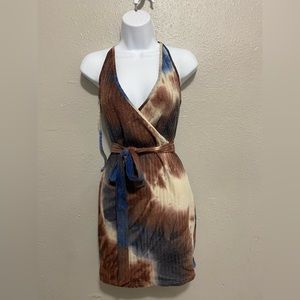 Brown Tye Dye Bodycon dress
